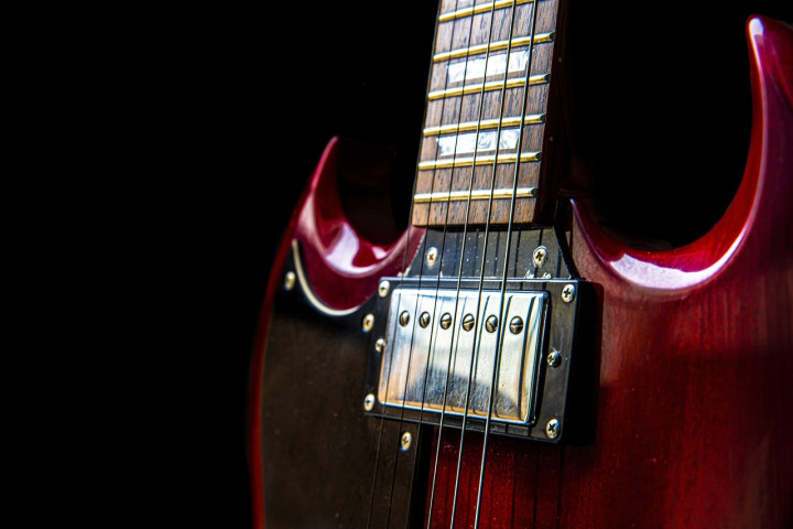 electric guitar close-up metal
